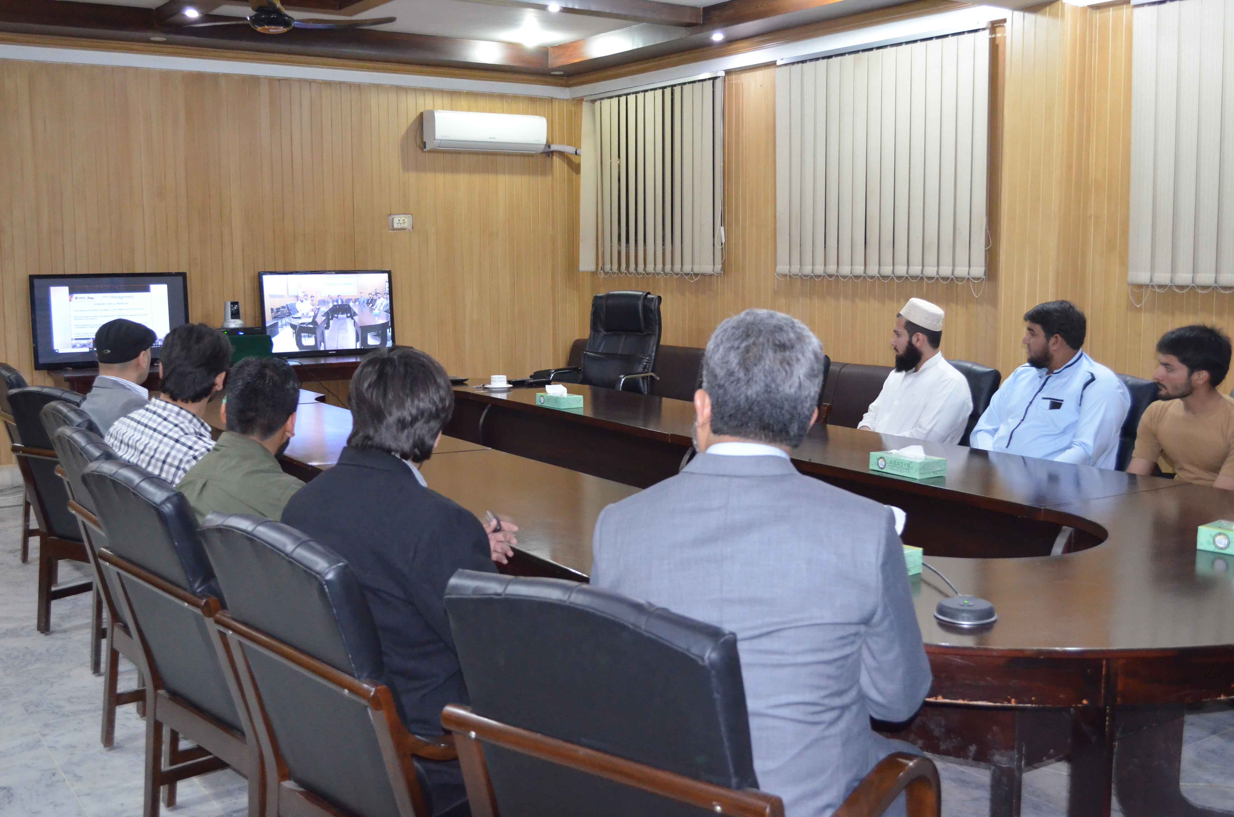 Live Video Conference in meeting room with the Scholars on different research articles